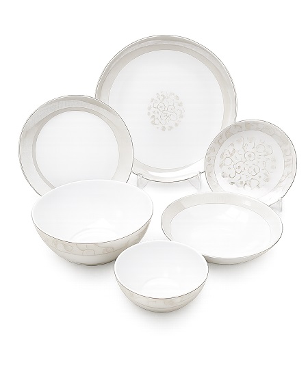 سرویس غذاخوری اپال 6 نفره 26 پارچه طرح Gray Luna لونا